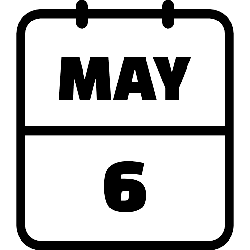 Calendar May 6 Icon in SVG, PNG formats