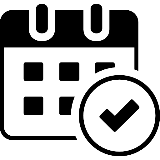 Checkmark Date Calendar Black Icon in SVG, PNG formats