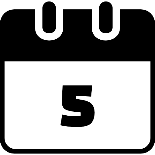 Date 5 Black Icon SVG Vector & PNG Free Download | UXWing