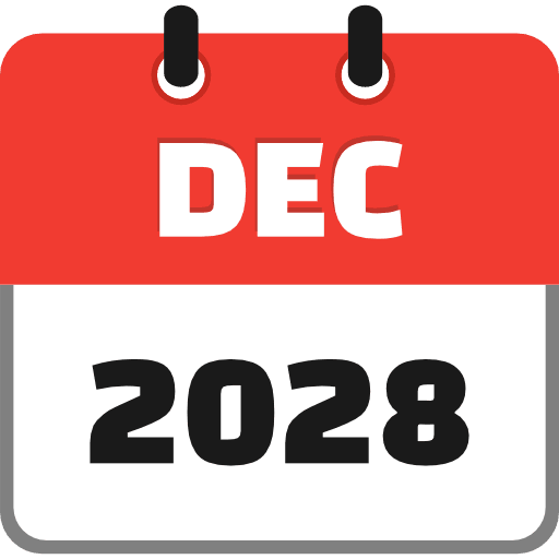 December 2028 Icon in SVG, PNG formats