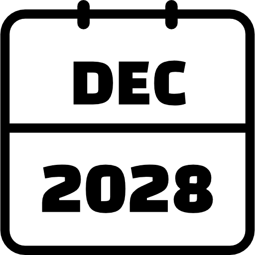 December 2028 Outline Icon in SVG, PNG formats
