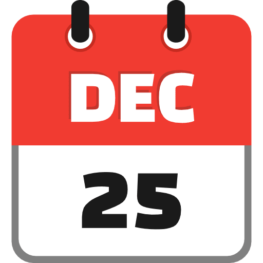 December 25 Icon in SVG, PNG formats