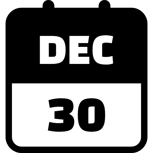 December 30 Black Icon in SVG, PNG formats