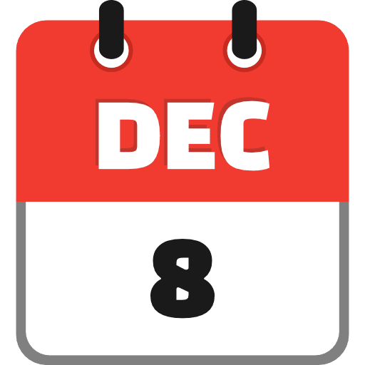 December 8 Icon in SVG, PNG formats