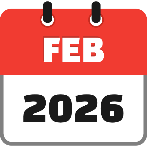 February 2026 Icon in SVG, PNG formats