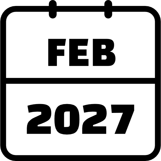 February 2027 Outline Icon in SVG, PNG formats
