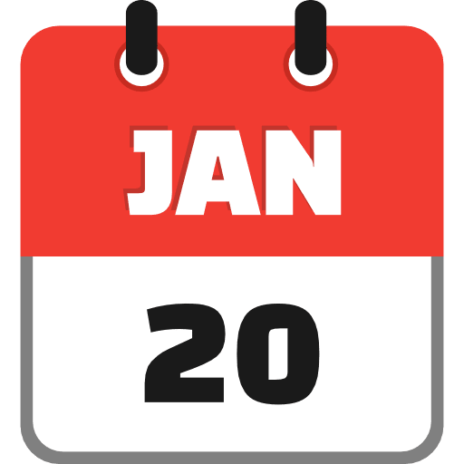January 20 Icon in SVG, PNG formats