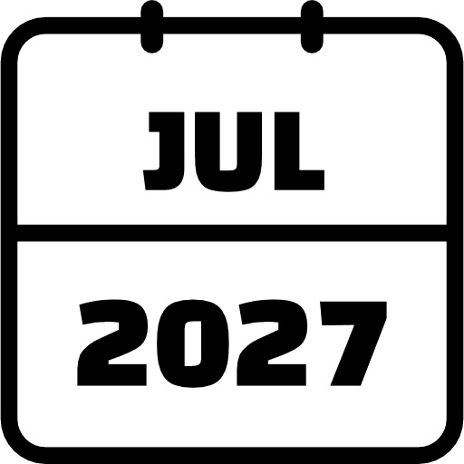 July 2027 Outline Icon in SVG, PNG formats