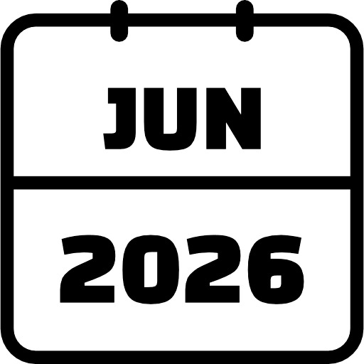June 2026 Outline Icon in SVG, PNG formats