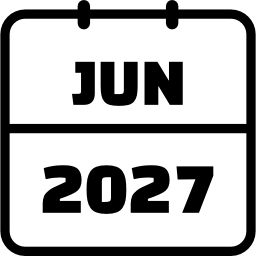 June 2027 Outline Icon in SVG, PNG formats