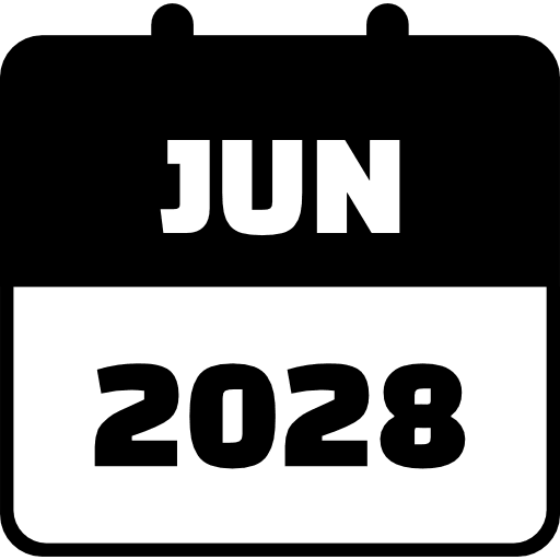 June 2028 Black Icon in SVG, PNG formats