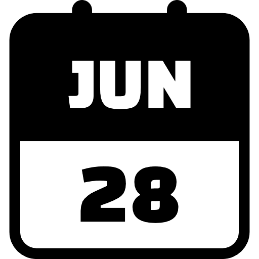 June 28 Black Icon in SVG, PNG formats