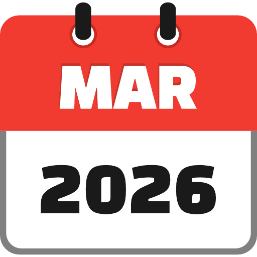 March 2026 Icon in SVG, PNG formats