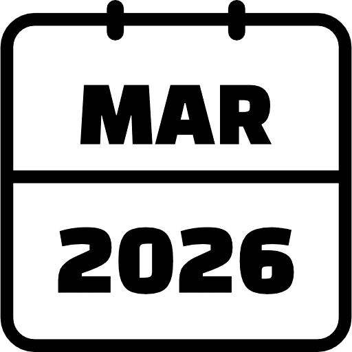 March 2026 Outline Icon in SVG, PNG formats