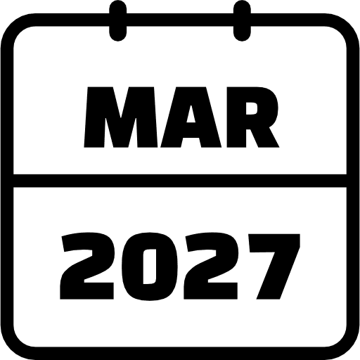 March 2027 Outline Icon in SVG, PNG formats