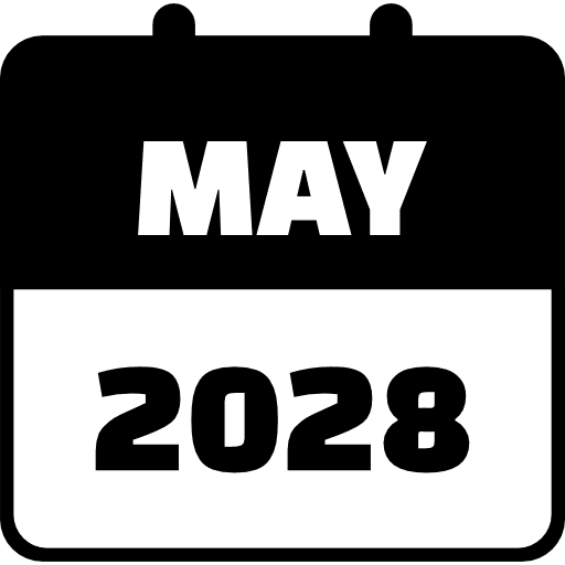 May 2028 Black Icon in SVG, PNG formats