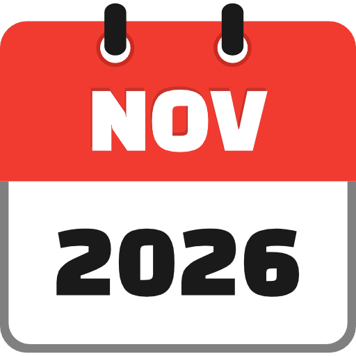 November 2026 Icon in SVG, PNG formats
