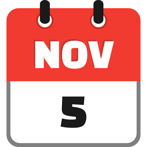 November 5 Icon in SVG, PNG formats