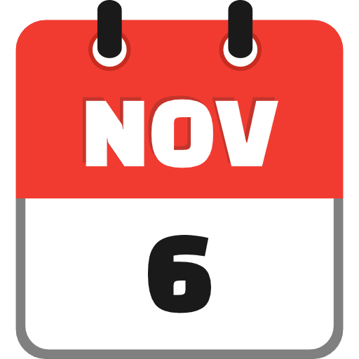 November 6 icon PNG and SVG Vector Free Download