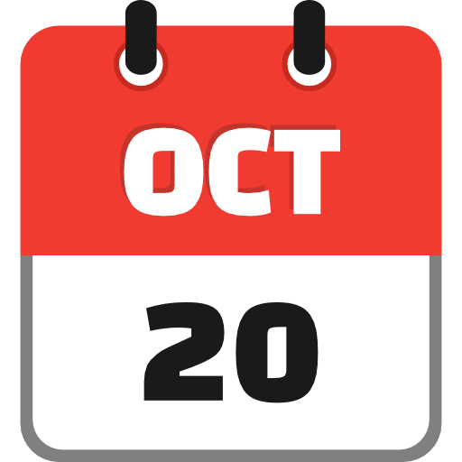 October 20 Icon in SVG, PNG formats