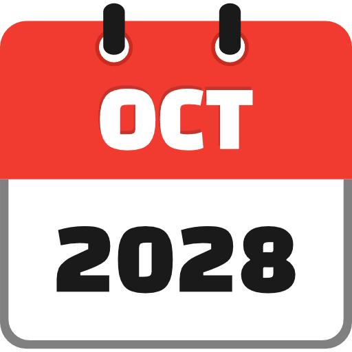 October 2028 Icon in SVG, PNG formats