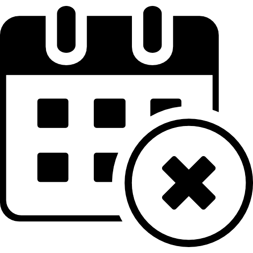 Remove Date Calendar Black Icon in SVG, PNG formats