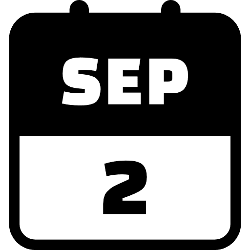 September 2 Black Icon in SVG, PNG formats