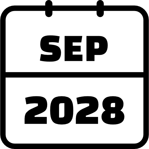 September 2028 Outline Icon in SVG, PNG formats
