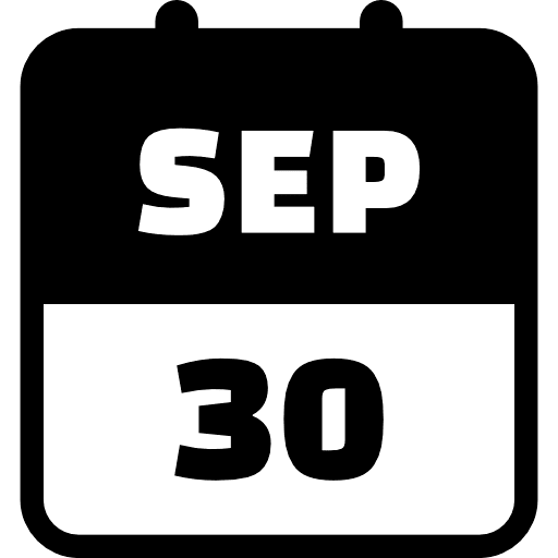 September 30 Black Icon in SVG, PNG formats