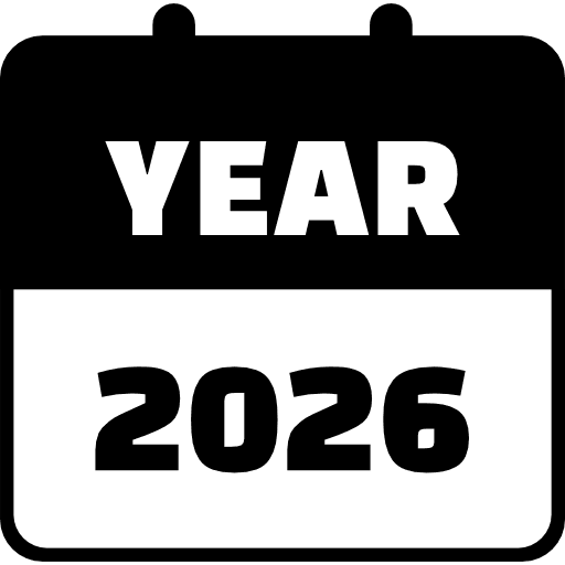 Year 2026 Black Icon in SVG, PNG formats