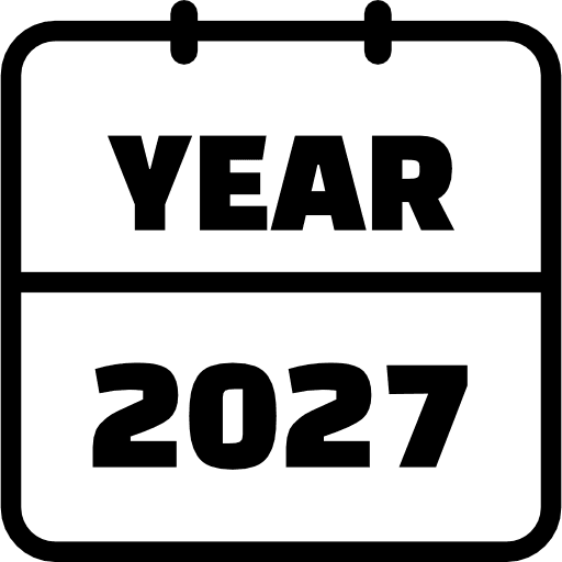 Year 2027 Outline Icon in SVG, PNG formats