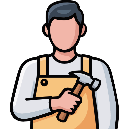 Carpenter Holding Hammer Icon in SVG, PNG formats