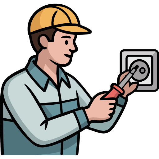 Electrician Doing Work Icon in SVG, PNG formats