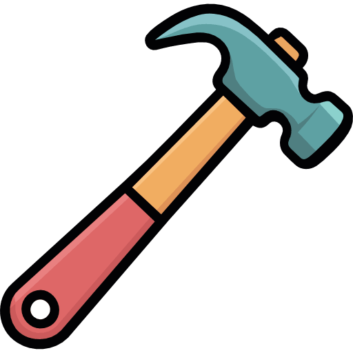 Hammer Tool Color Icon in SVG, PNG formats