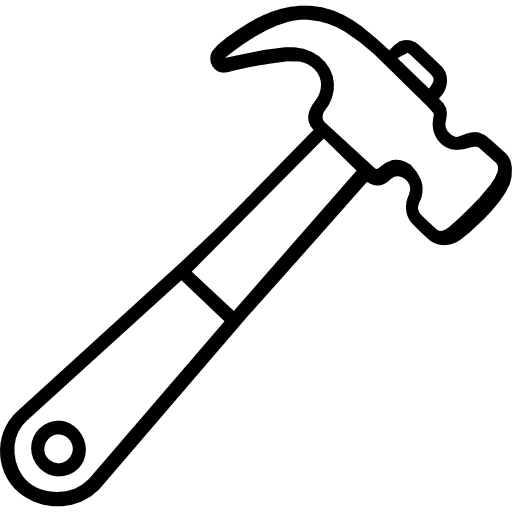Hammer Tool Outline Icon in SVG, PNG formats