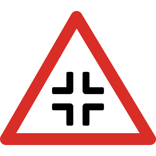 Intersection Sign Icon in SVG, PNG formats