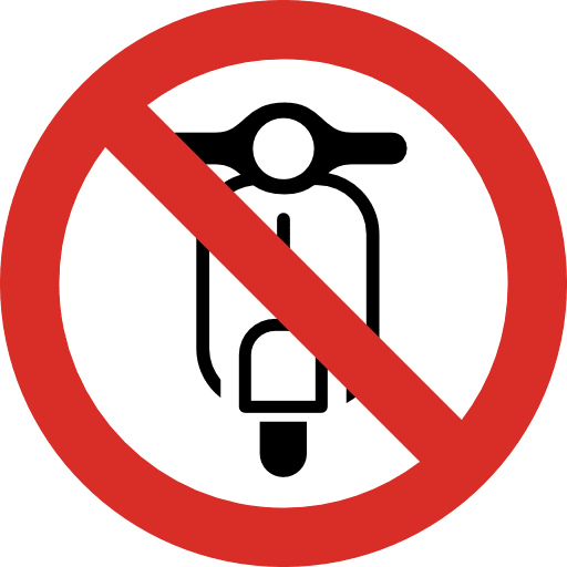 No Scooter Sign Icon in SVG, PNG formats