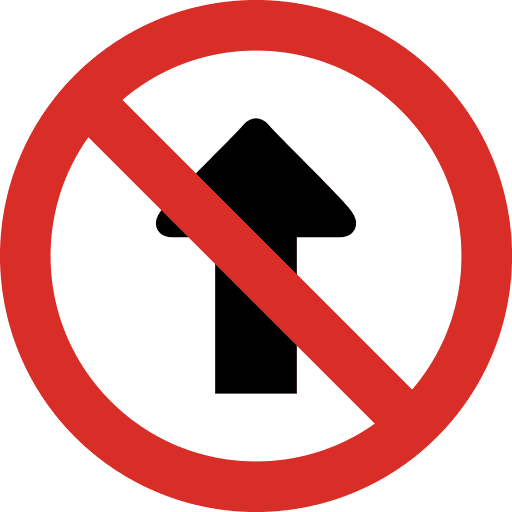 No Straight Sign Icon in SVG, PNG formats