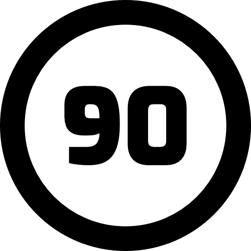 Speed Limit 90 Sign Black Icon in SVG, PNG formats