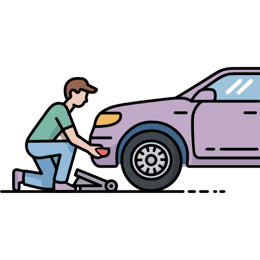 Car Tire Change Icon in SVG, PNG formats