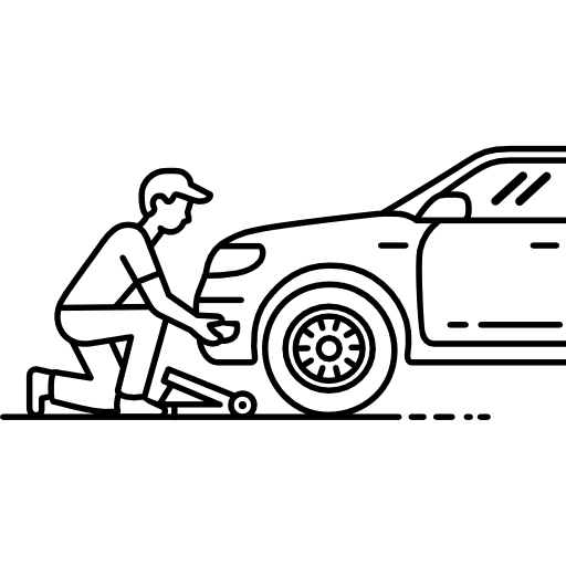 Car Tire Change Outline Icon in SVG, PNG formats