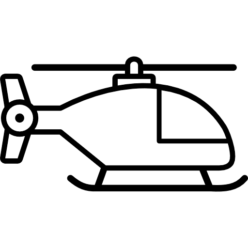 Helicopter Copter Outline Icon in SVG, PNG formats