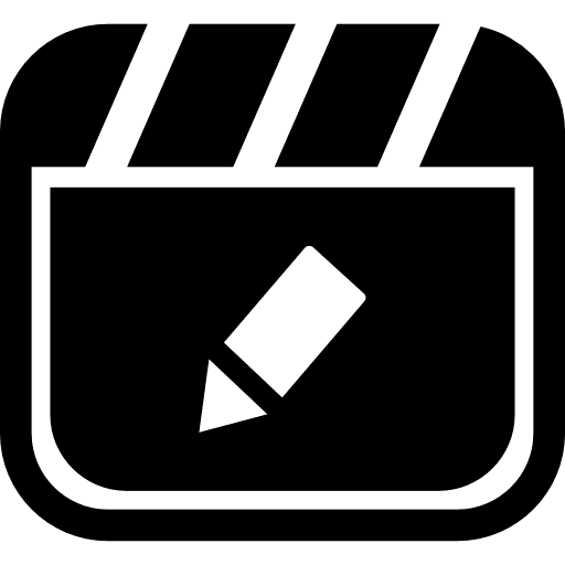 Edit Video Clip Black Icon in SVG, PNG formats