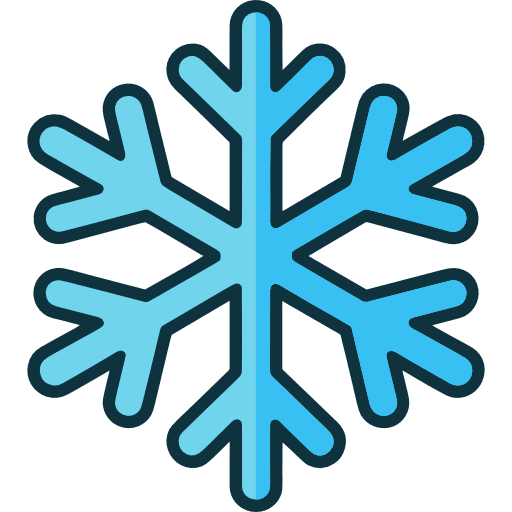 Symmetrical Six Point Snowflake Icon in SVG, PNG formats