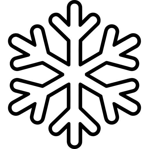Symmetrical Six Point Snowflake Outline Icon in SVG, PNG formats