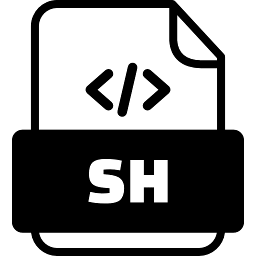 Bash Code File Black Icon in SVG, PNG formats