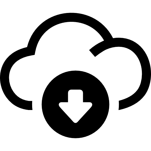 Cloud File Download Icon in SVG, PNG formats