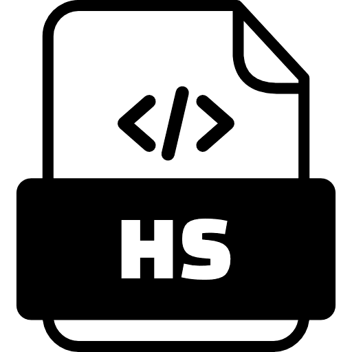 Haskell Code File Black Icon in SVG, PNG formats
