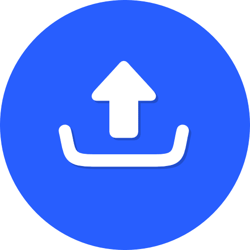 Upload Round Color Blue Icon in SVG, PNG formats